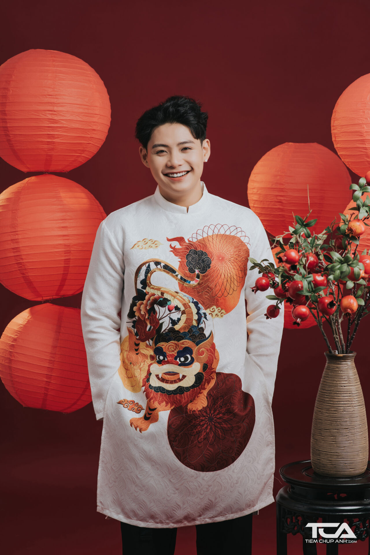 ảnh áo dài tết nam