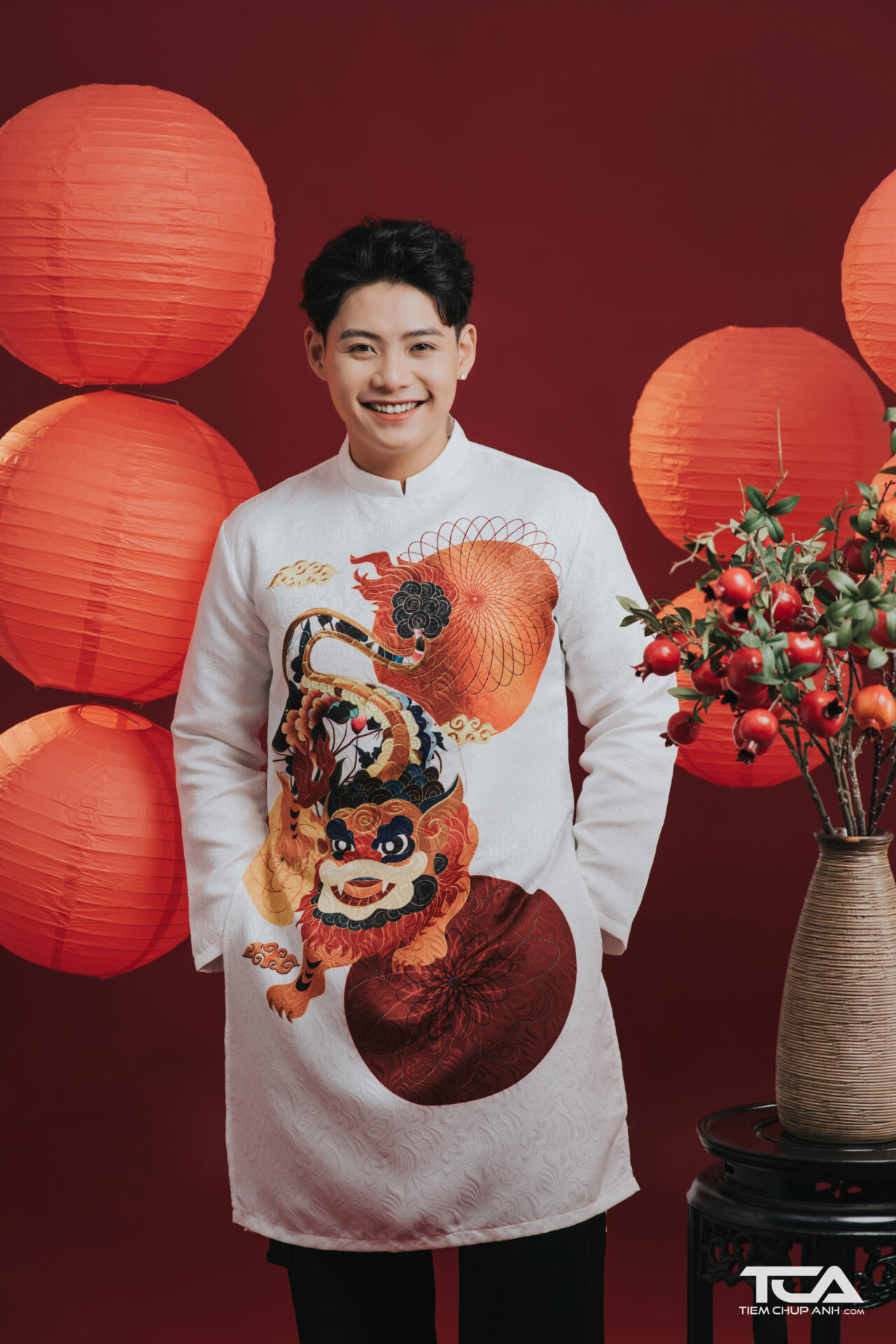 ảnh áo dài nam ngày tết