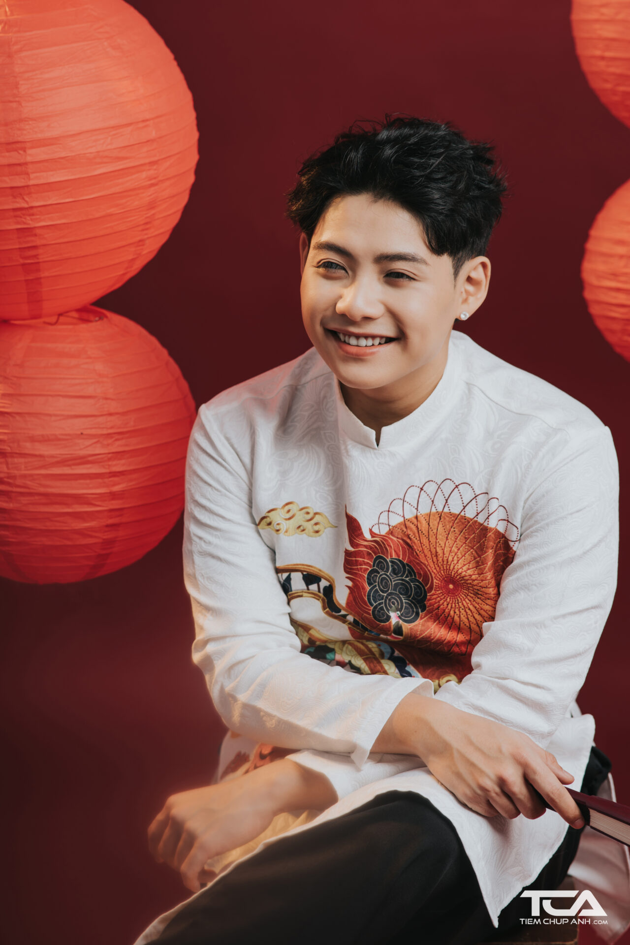 ảnh áo dài nam ngày tết